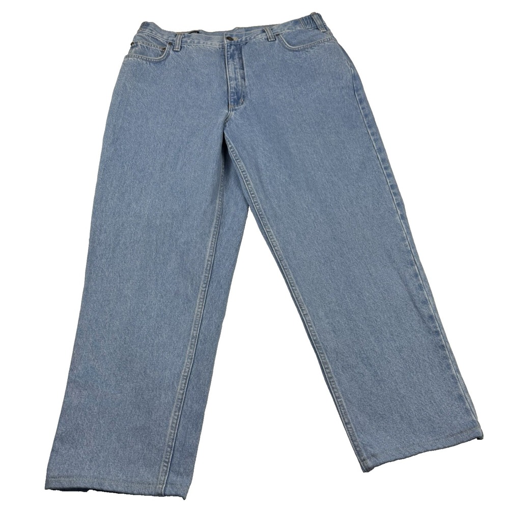 Lands' End Mom Jeans Womens Size 34"x28" Blue Denim Roomy Classic Wardrobe Basic